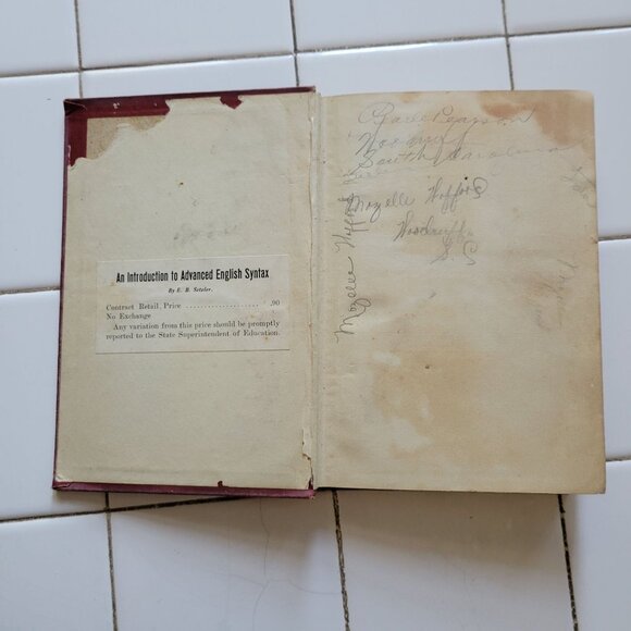 An Introduction To Advanced English Syntax By E.B. Setzler Hardcover 3rd Ed 1911 - Picture 10 of 13